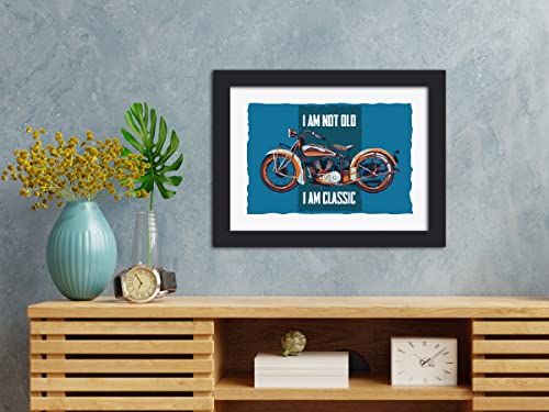 Image of TenorArts Motorcycle Riding Poster Frame Bikers Bullet Rider Motivational Quotes Laminated Photo Framed Painting with Matt Finish Frames (9inches x 12inches) (Classic)