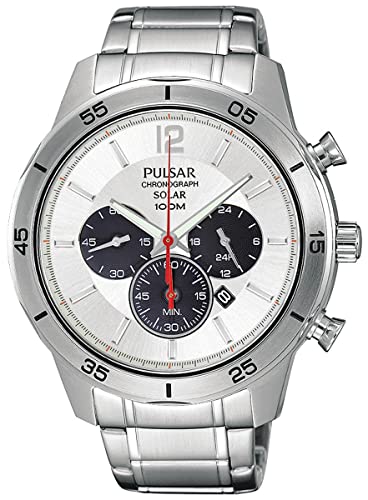 Montre Solaire Pulsar Pour Homme – Cadran Bleu/gris – Étanche 100m – Acier – Occasion