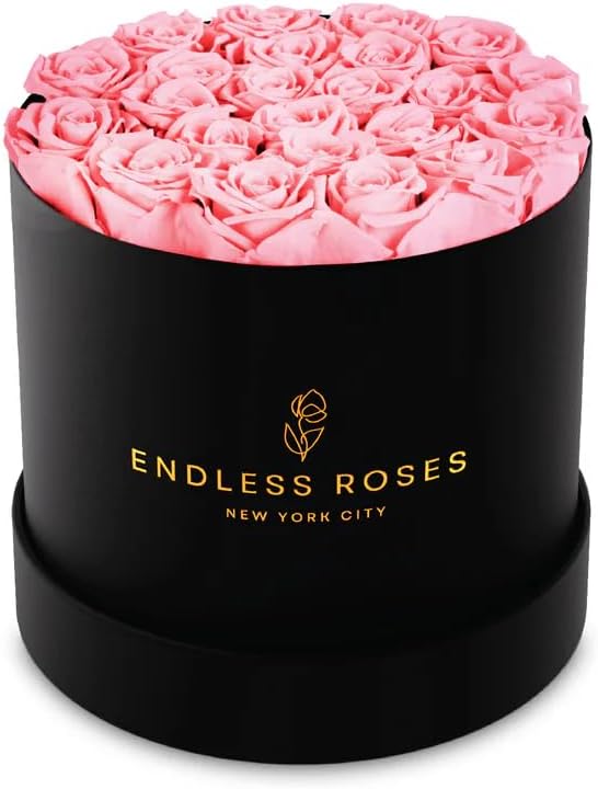 Luxury Preserved Red Roses, 12 Roses in Round Box, 3 Years-Long Lasting (Beige Box, 12 RED Roses)