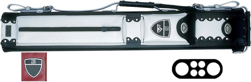 5280 RM24 Genuine Leather 2x4 Billiard/Pool Cue Stick Case - Black/White