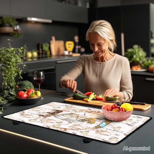 Image of Love Coffee Stove Top Covers for Electric Stove 30x21 Inch Universal Stove Top Pad Heat Resistant Silicone Stove Mat Soft Polyester Oil & Heat Resistant Protector