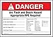 Accuform LELC326 Adhesive Label, Legend"Danger ARC Flash and Shock Hazard Appropriate PPE Required", 0.006" Thickness, Dura-Vinyl, 5" x 7", Red/Black on White