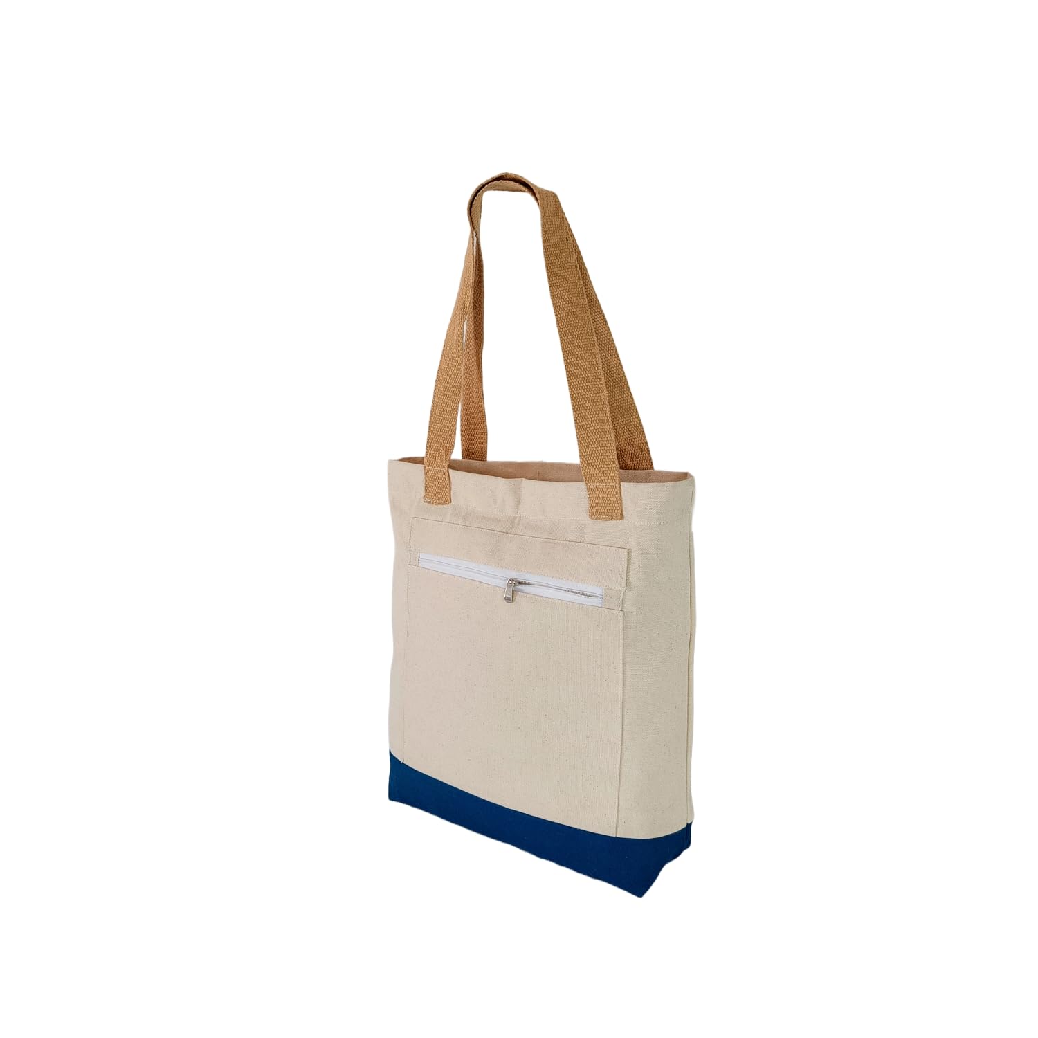 Ecodott Women Retro Tote Bag With Zipper And Inner & Outer Pockets | 100% Organic Cotton Canvas Shoulder Bag For Office, Collage & Daily Use | Blue (B0CVBDF281) Amazon Price History, Amazon Price Tracker