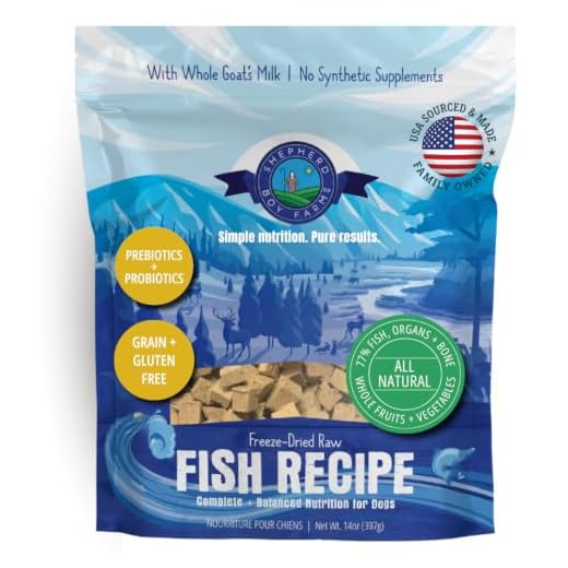 Shepherd Boy Farms Freeze Dried Raw Dog Food, Fish Medley Recipe, All Natural, No Synthetics, Made in USA with Goat's Milk & Organic Produce, High Protein, Complete Meal (14oz)