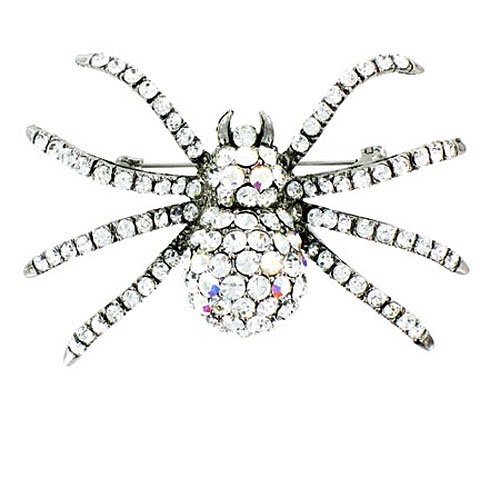 Broche de araña de cristal para vestidos de fiesta y cenas