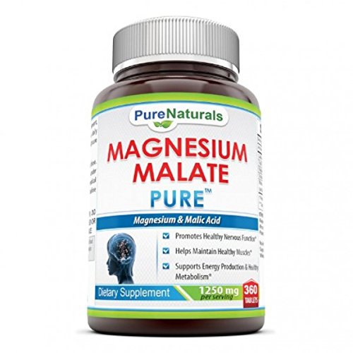 Pure Naturals Magnesium Malate - 1250 Mg 360 Tablets- *Promotes Healthy Nervous Function*