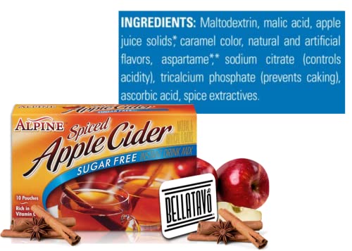 Sugar Free Apple Cider Mix Bundle. Includes Two-1.4 Oz Boxes Of Alpine Spiced Apple Cider Sugar Free Drink Mix And A Bellatavo Fridge Magnet. Each Box Has 10 Sugar Free Alpine Apple Cider Packets! #TOP3