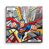 CANVEO Superman Poster Leinwand Bild, Comic Wandbild, 