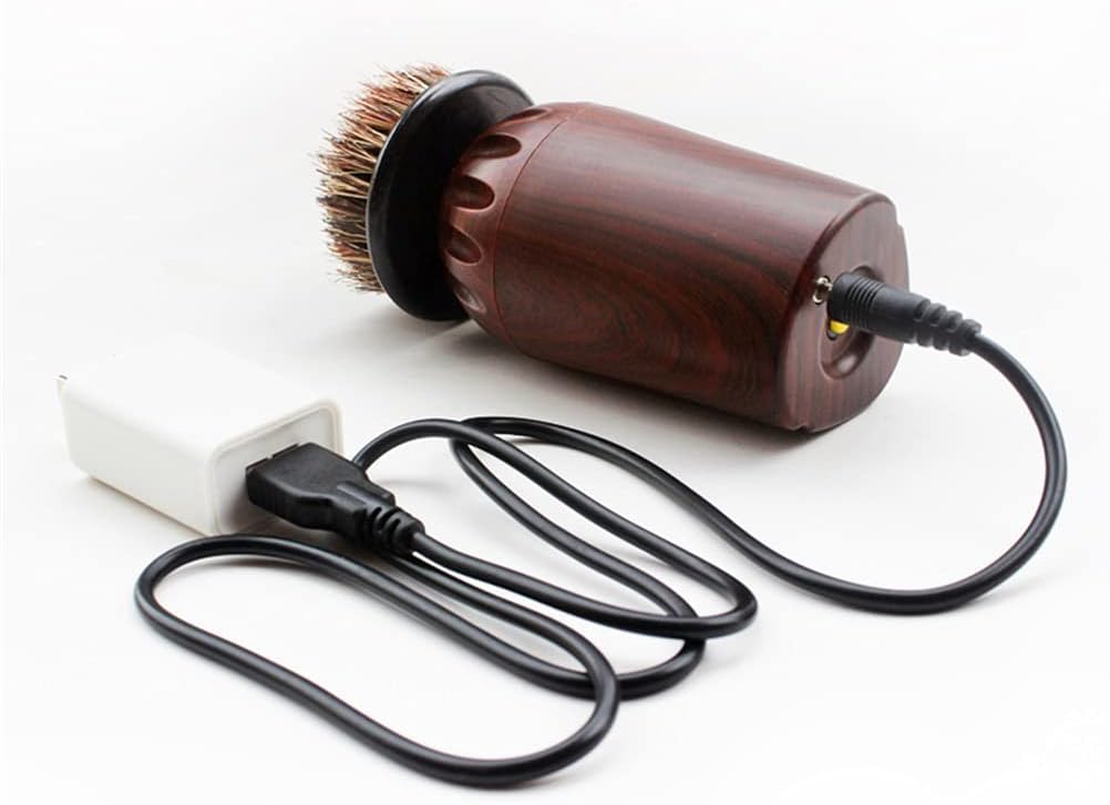 YMGSCC(君を愛してる) 1セット靴磨きケアキットイミテーションウッドグレイン電気靴ブラシマシンポリッシュ靴クリーニングツールレ