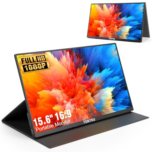 Image of 15.6 inch Portable Monitor Full HD 1080p, USB-C & HDMI Connectivity, Ultra-Slim Design, Built-in Speakers, Compatible with Laptop, PC, Gaming Consoles