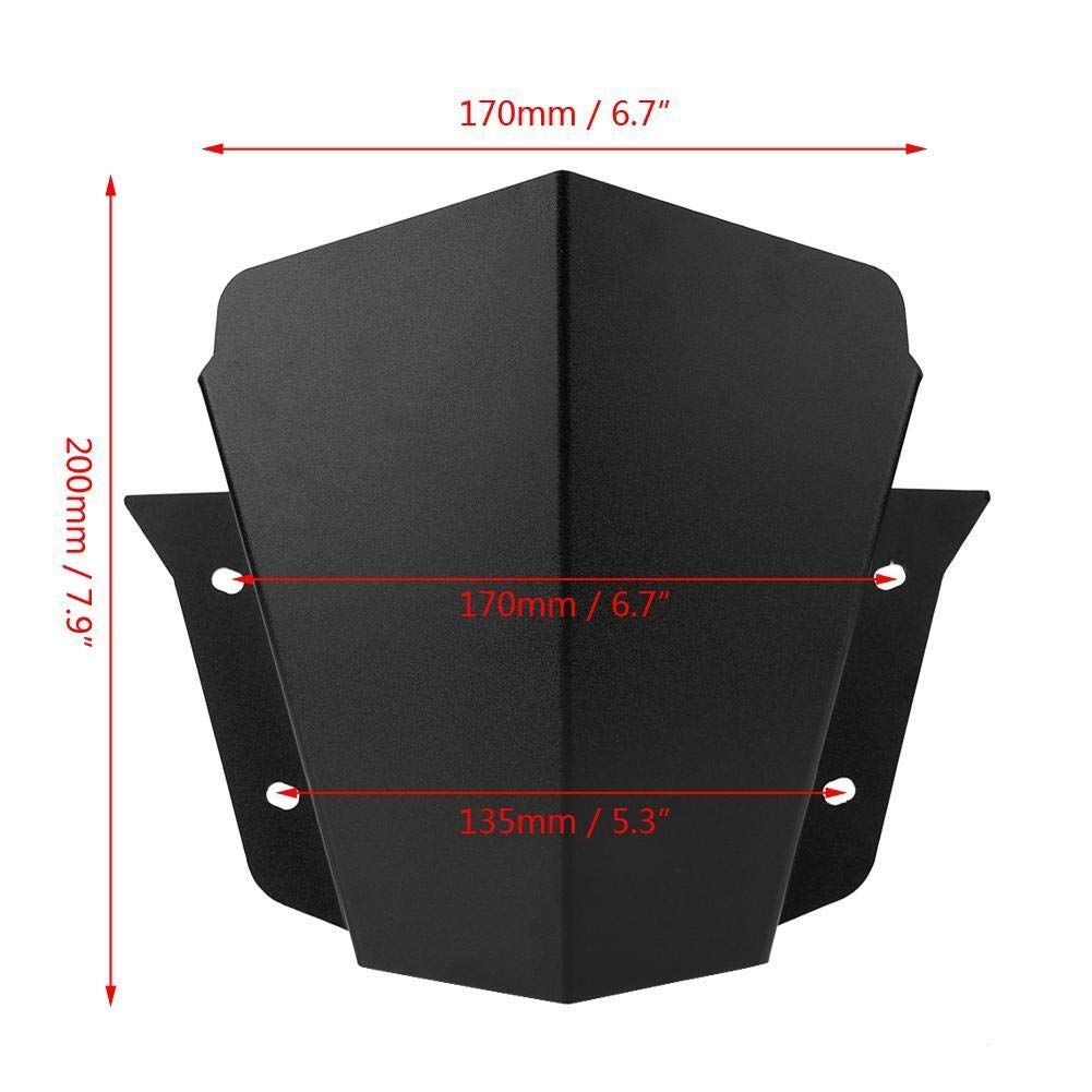 Pare-Brise Moto Noir Premium Pour Yamaha MT-09 2014-2016 - Protection Vent & Look Agressif En Aluminium CNC