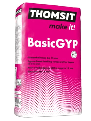 Thomsit Basic GYP 25 kg Bodenausgleich Gipsspachtelmasse Nivelliermasse Innen Fließspachtel Spachtelmasse Sika