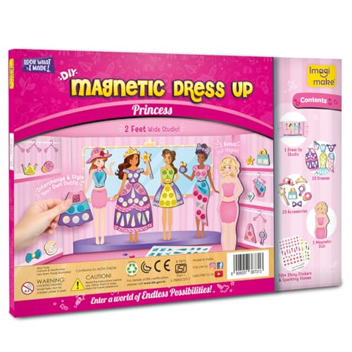 Imagimake DIY Magnetic Dress-Up Princess |Pretend Play Magnetic Toys for Kids | 30 Magnetic Dresses & Accessories | Interchange & Create Unlimited Outfits | Birthday Gift for 3,4,5,6,7,8 Year Old Girl by Imagimake - Image 8