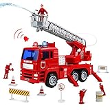 camion aguascalientes ★ MUCHOS DETALLES : El camión está calcado con todo lujo de detalles a un camión real de bomberos. Tiene un pequeño de pósito para poner agua que luego se puede lanzar por la manguera de la escalera. una escalera giratoria de rescate que se extiende. Camión de juguete con multitud de accesorios.