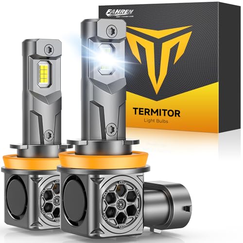 FAHREN 𝟐𝟎𝟐𝟔 𝐔𝐩𝐠𝐫𝐚𝐝𝐞𝐝 H11 𝐋𝐄𝐃 Bulbs, 𝟗𝟎𝟎𝟎𝟎𝐋𝐌 𝟏𝟒𝐗 Brighter, True 1:1 Mini Size, 6500K Cool White, Real Plug and Play with Cooling Fan H9 H8 Fog Bulbs, Non Polarity, Pack of 2