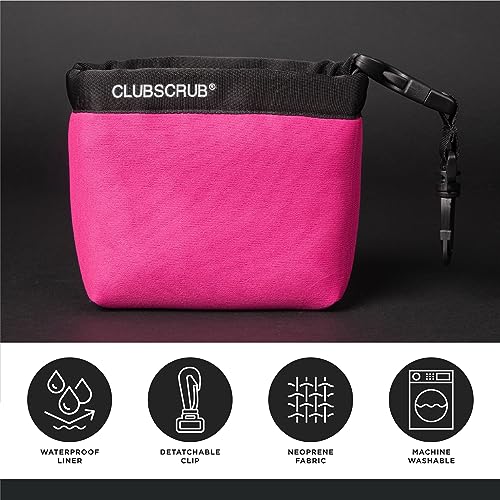 Image of Club Scrub Golf Club and Golf Ball Cleaning Bag, Waterproof Clean Face Technology Liner, Detachable Clip, Machine Washable, Cleans Club Grooves, Dry Exterior (Neoprene or Microfiber Option Available)