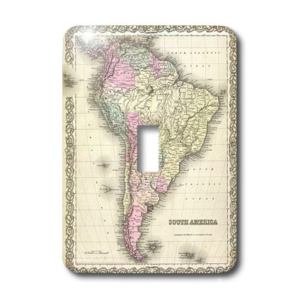 Cubierta para interruptor de luz 3dRose mapa antiguo América del Sur lsp_163373_1