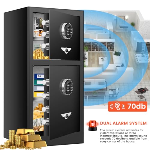 [𝟐𝟎𝟐𝟒 𝐍𝐞𝐰] 7.6 Cu Ft Extra Large Home Safe Fireproof Waterproof with [DOUBLE SAFES], Heavy Duty Digital Security Box with [Hidden Compartment], Fireproof Safe for Home Business Office USE