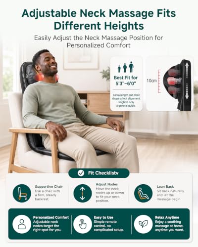 Image of Snailax Shiatsu Back Massager, Massage Chair Full Body