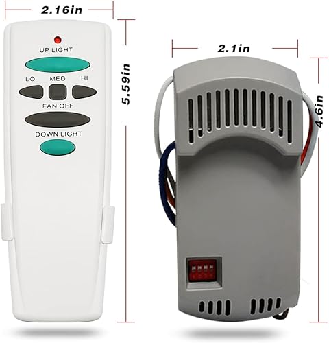 Miniatura 4 de COREBAY Kit de control remoto universal de ventilador de techo con luz hacia arriba abajo de repuesto para Hampton BayHarbor