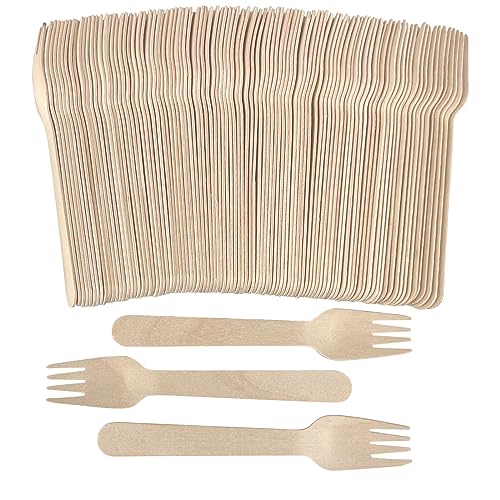 100 Pcs Bamboo Forks – 6.3 Inch Disposable