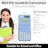 Scientific Calculator School Supplies, ROATEE 991MS 401 Functions 2-Line Display Desktop Calculator with Sliding Cover, Solar Battery Dual Power Kawaii for Middle High School Student and Teacher Blue
