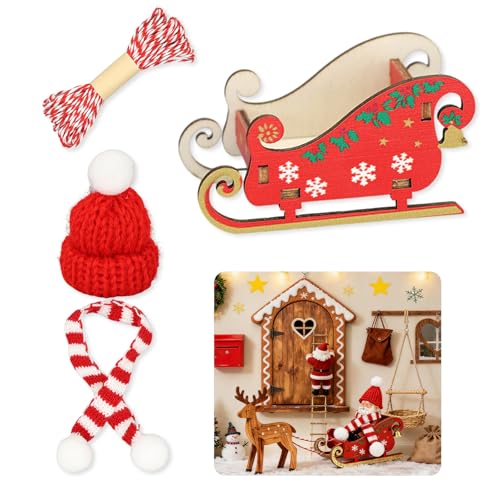 AN-WATTY Wichtel Zubehör Weihnachten, 4 Stück Miniatur...