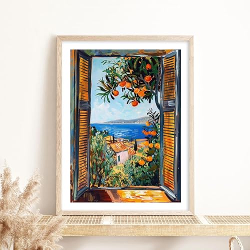GKUVBF Classiques Henri Matisse Fenêtre ouverte Jardin Paysage Affiches et impressions Impression sur toile Art mural Image pour décoration de chambre 50x70 cm Sans cadre