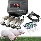 KHYTEBV Kit de báscula electrónica para Ganado, Plataforma de celda de Carga de Alta precisión con indicador de pesaje, báscula de Suelo con medidor de Peso para Animales.
