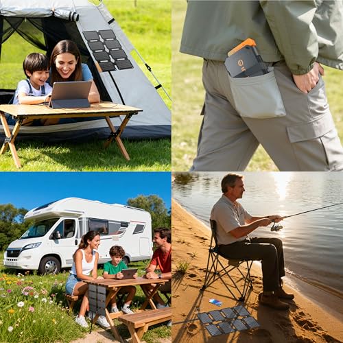 Image of FlexSolar 25W Portable Solar Panel Charger Built-in USB-A & USB-C Ports | Quick Charge , ultra-lightweight emergency charging power for hiking, backpacking, camping and outdoor