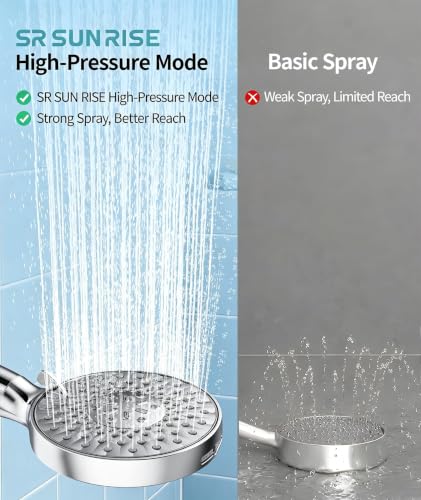 Image of SR SUN RISE Filtered Shower Head with Handheld High Pressure 9 Spray Mode Showerhead Detachable Shower Head Water Softener Filters Beads for Hard Water Remove Chlorine 1 Filter Silvery