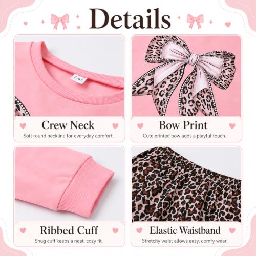 Image of Toddler Girl Clothes Long Sleeve Cartoon & Letter Graphic Top + Fruit Stationery Print Flared Leg Pants