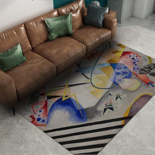 Tapis abstrait moderne lignes géométriques 60x90 haute douceur - 6