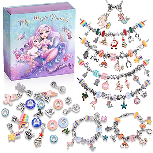 YWY-Charm-Bracelet-Making-Kit-Mermaid-Girls-Gift-Jewelry-Making-Supplies-Set