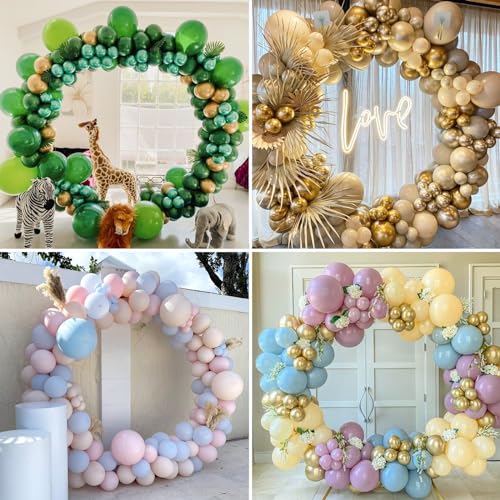 image for RUBFAC Round Balloon Arch Kit, 62 Inches Reusable Round Backdrop Stand