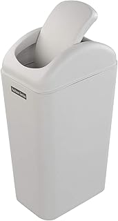 Jandson Gray Swing Dustbin, Slim Waste Bin for Narrow Space, 14 Liter