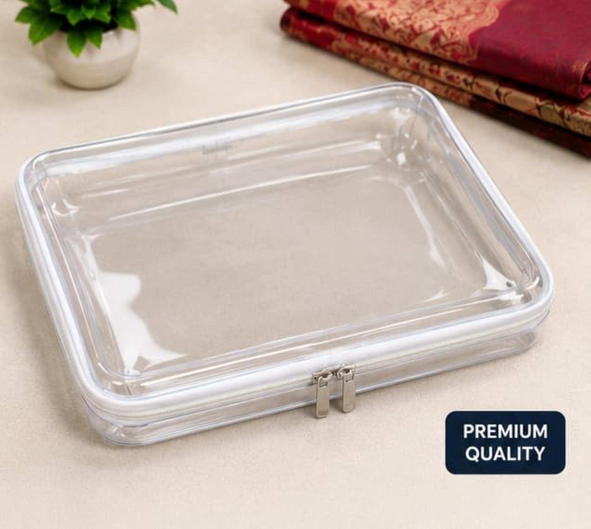 Clear Hard Shell Zipper Case for Cosmetics