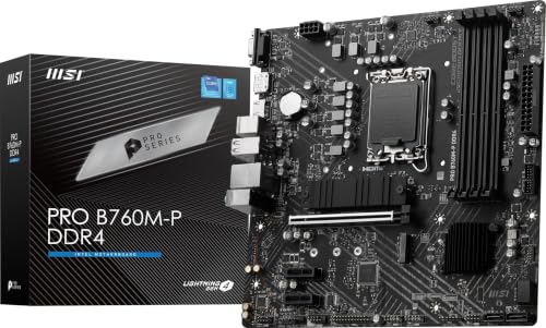 Image of MSI PRO B760M-P DDR4 ProSeries Motherboard (Supports 12th /13th /14th Gen Intel Processors,LGA 1700,DDR4,PCIe 4.0,M.2,USB 3.2 Gen2,HDMI /DP,mATX),(Pack of 10)