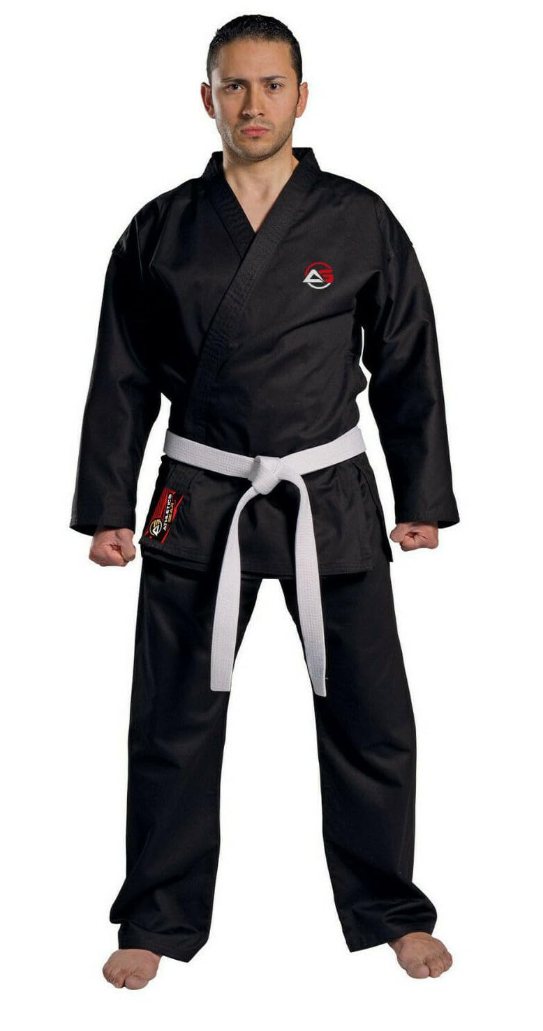 Athletics Gear Kimono de karaté avec ceinture | Mélange de polyester et coton mélangé, poids léger, judo, taekwondo pour enfants, hommes et femmes
