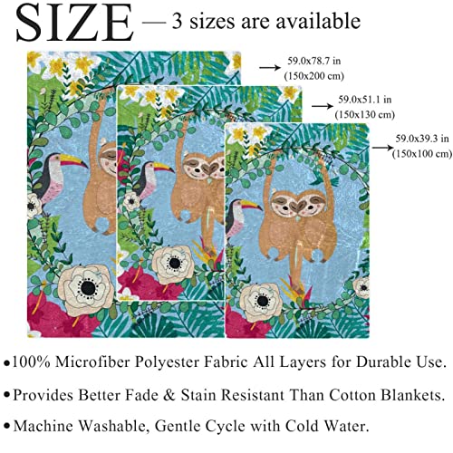 Couverture en peluche microfibre jungle tropicale paresseux - 5