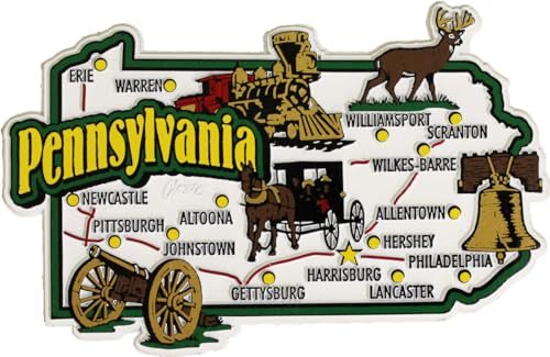 Imán decorativo mapa Pennsylvania 4 in x 2.5 in miniatura 1