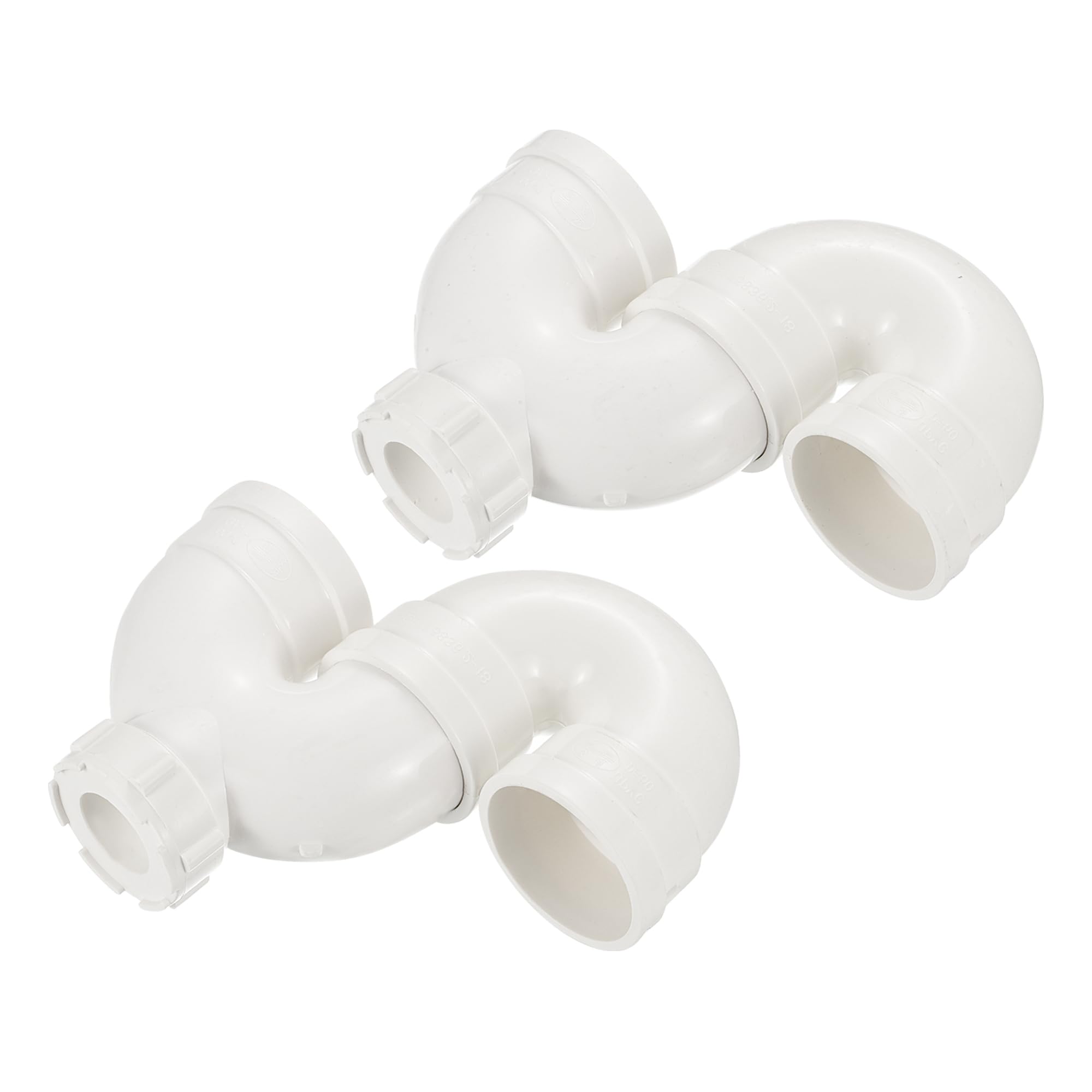 YOKIVE 2 Pcs Elbow Pipe Fitting, Union Joint Water Pipe U-Shaped Plumbing Connector with Checking Hole