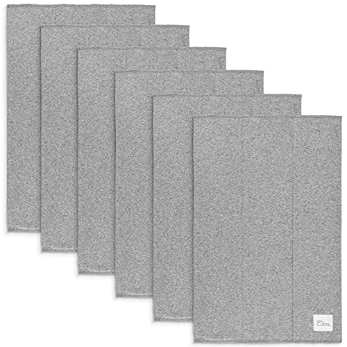 Image of Comfy Cubs Baby Burp Cloths Set (Pack of 6) - Large, 6-Layer, Ultra Absorbent 100% Cotton for Baby Spit-Up, Drool, and Messes - Soft, Gentle, Thoughtful New Born Baby Gifts, (Grey)