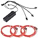 Produktbild Possbay 3 in 1 Rot Neon Beleuchtung 1m EL Kabel mit 3V Kontroller Adapter Flexibel Wasserdicht für Weihnachten Halloween Partys Kostüm Autos Dekor Geschenk