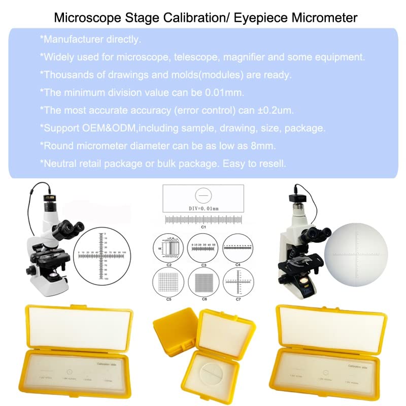 Réticule optique micromètre de rechange pour microscope de laboratoire