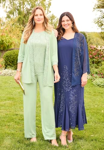 Image of Catherines Women's Plus Size Masquerade Beaded Dress Set - 16 W, Mystic Pine