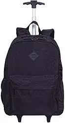 Mochila Escolar, com Rodinha, Rolling Crinkle, 50 cm, Preto - Sestini