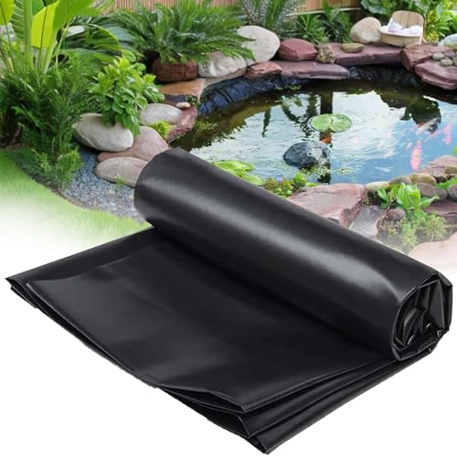 DZZTHSH Revestimiento de estanque koi forro de estanque de peces flexible de jardín de 0,2 mm impermeable, membrana de piscina de paisajismo función de agua corrientes de fuente - negro