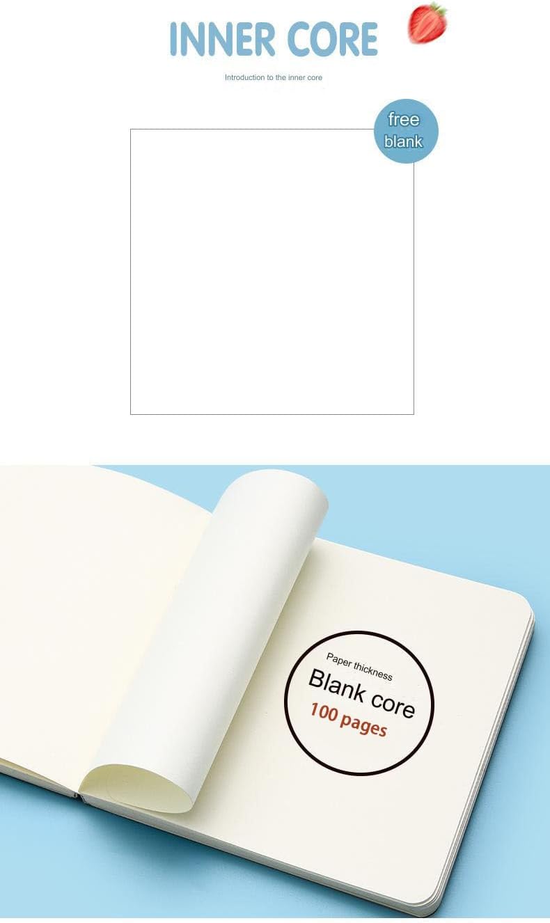 Cute Kawaii Notebook Sketch Pad For Children Students, Girls Journal Diary,Blank Paper For Drawing,Pocket Mini School Supplies (strawberry) image 3