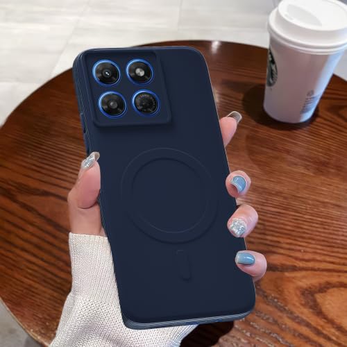 Image of Pikkme Back Cover for Motorola Moto G37 5G Soft Matte Silicone Mag-Safe Design (Mag-Safe Not Support) Camera Protection | Slim Fit Bumper Cover (Blue)